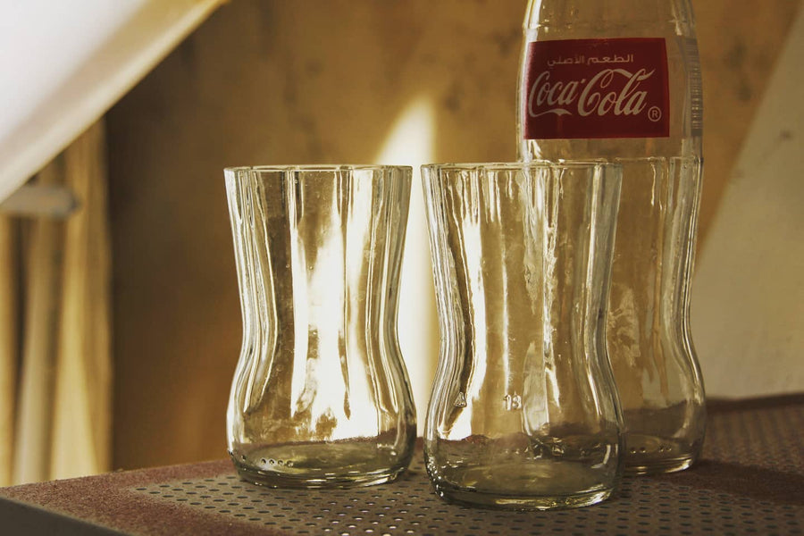 Coca-Cola Drinking Glasses Upcycled 4 Pack (5 Ounces)