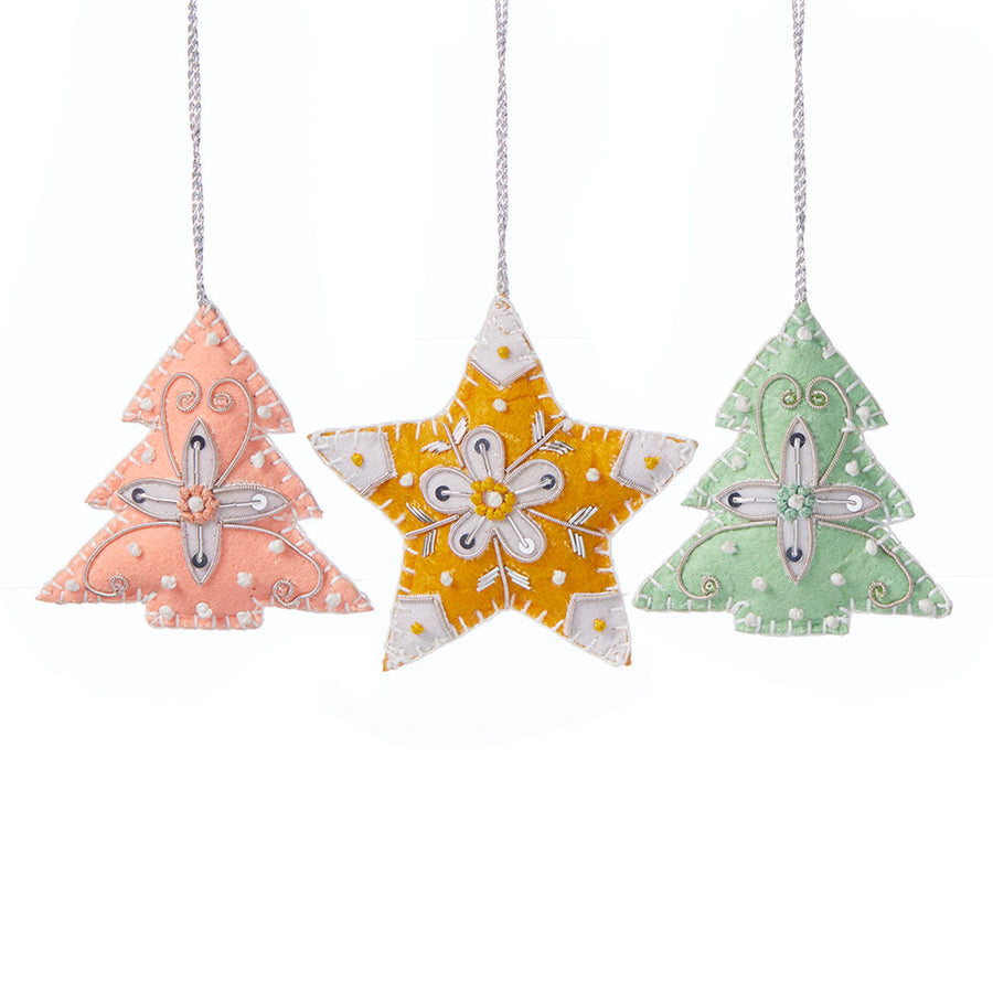 Felt Zari Hand Embroidered Ornaments