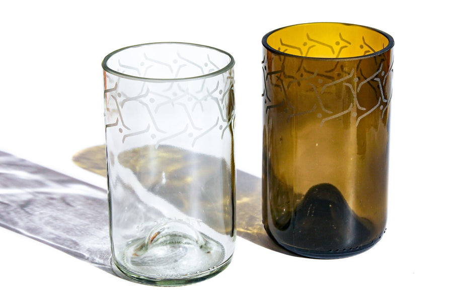 Lina Designed Drinking Glasses Upcycled 2 Pack