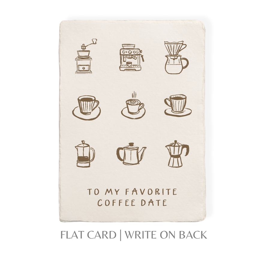 My Favorite Coffee Date Card | Eco-Friendly Greeting Card | Friendship | Anniversary | Love