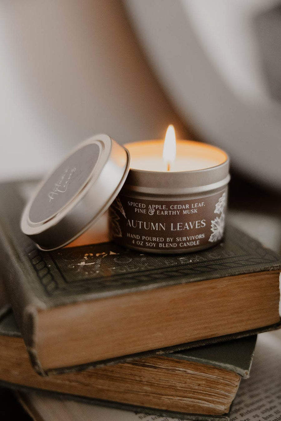 Autumn Leaves Tin Candle