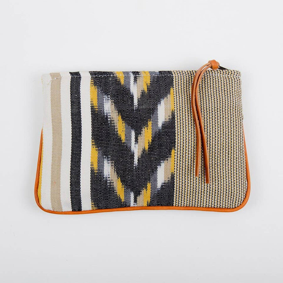 Handwoven Cosmetic With Leather Purse