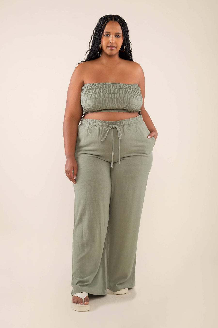 Cove Sage Linen Pant