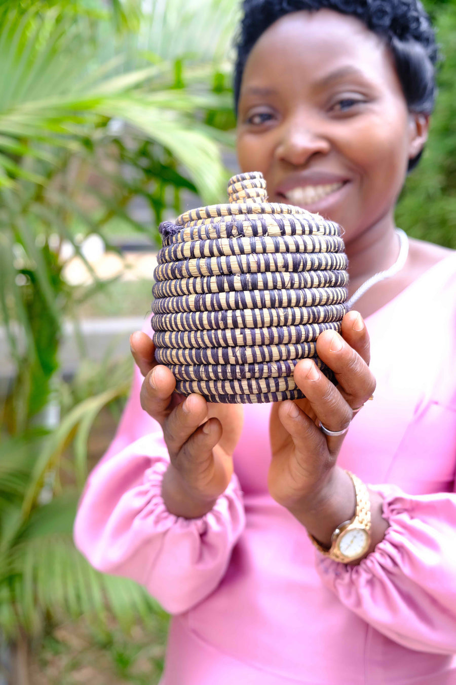 Indigo Catch All Lidded Basket