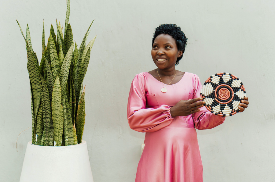 Betty Woven Trivet Flat Basket - Natural - Fair Trade