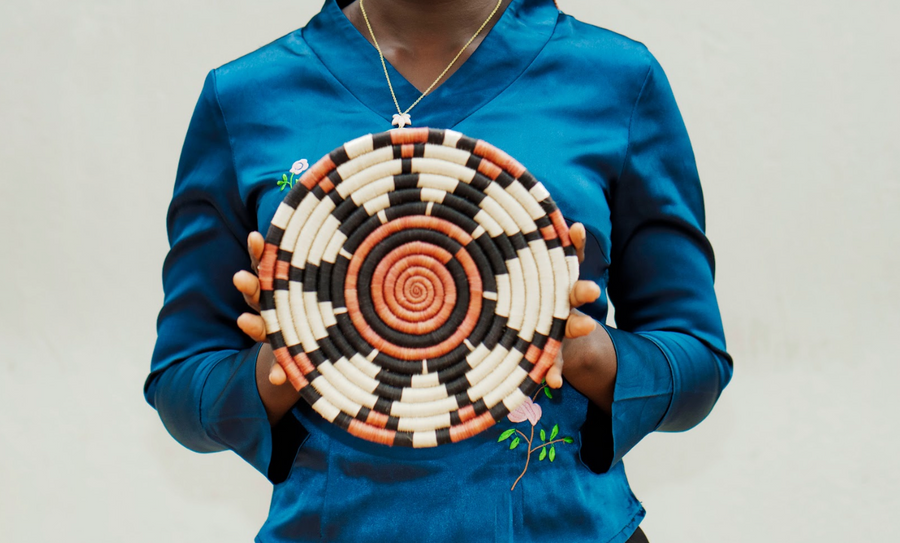 Betty Woven Trivet Flat Basket - Natural - Fair Trade