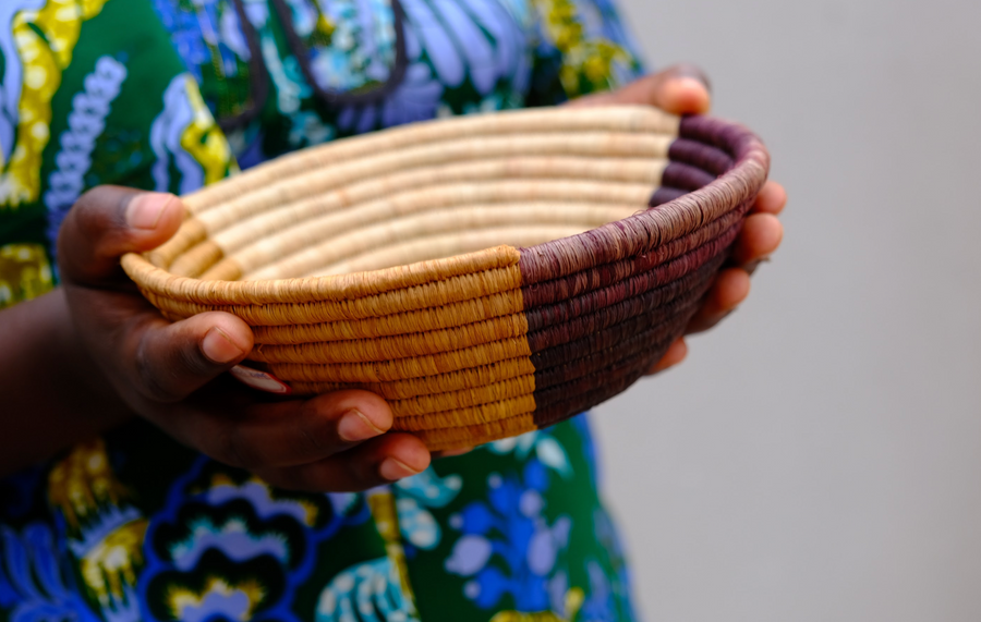 Brown Hues Woven Basket - Natural - Fair Trade