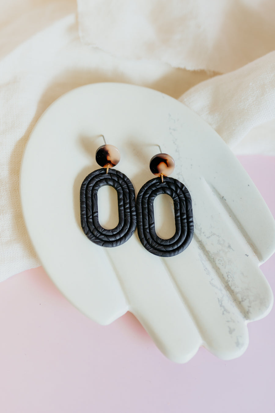 Black Oval earrings