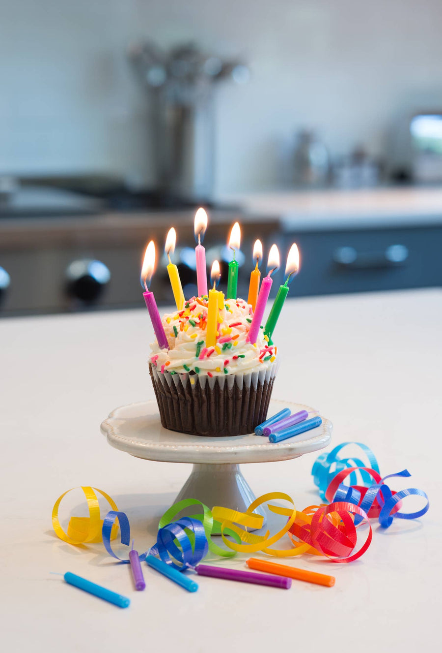 Sustainable Birthday Candles | 12-Count Box: Pinks and Purple
