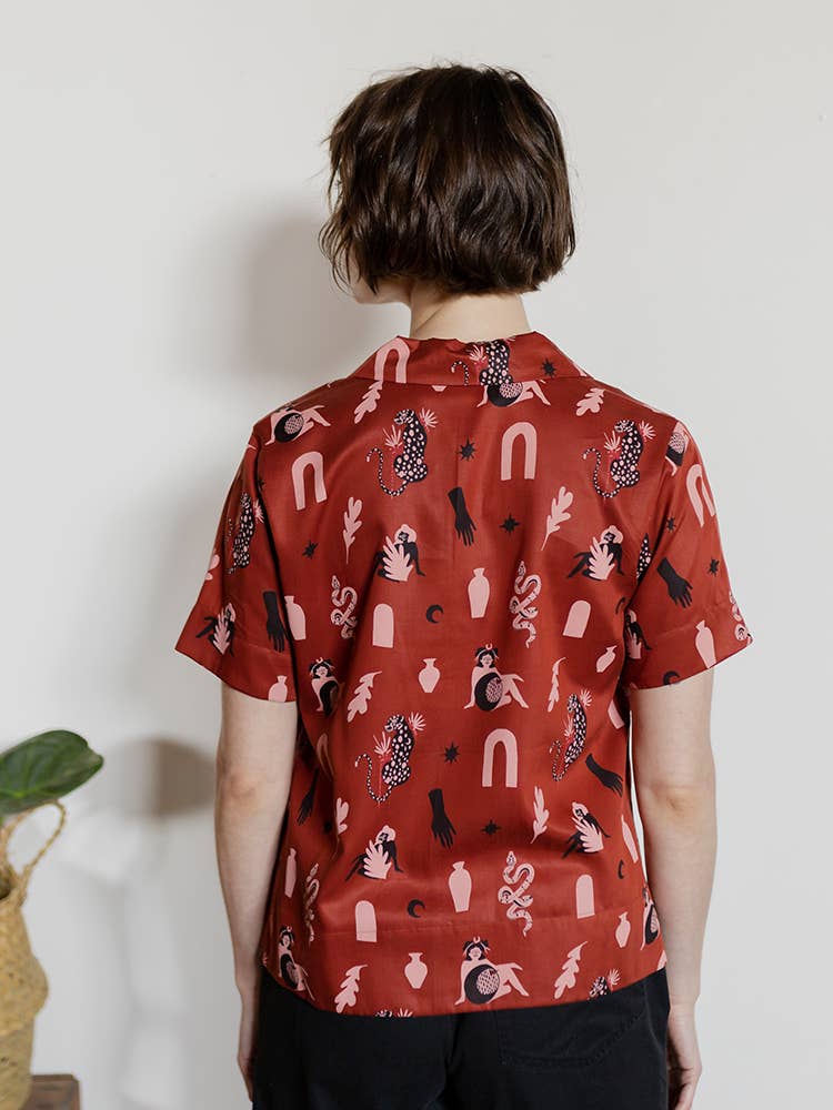 Camp Shirt Modern Objects Cranberry