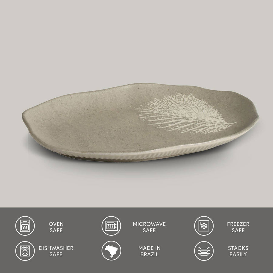 Seiva Stoneware Platter - Crafted in Brazil