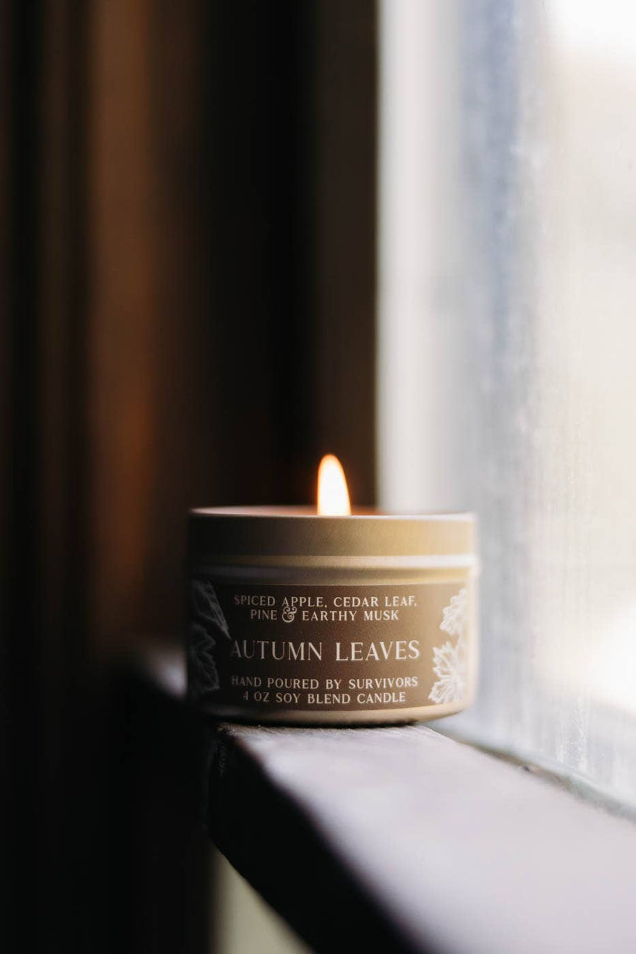 Autumn Leaves Tin Candle