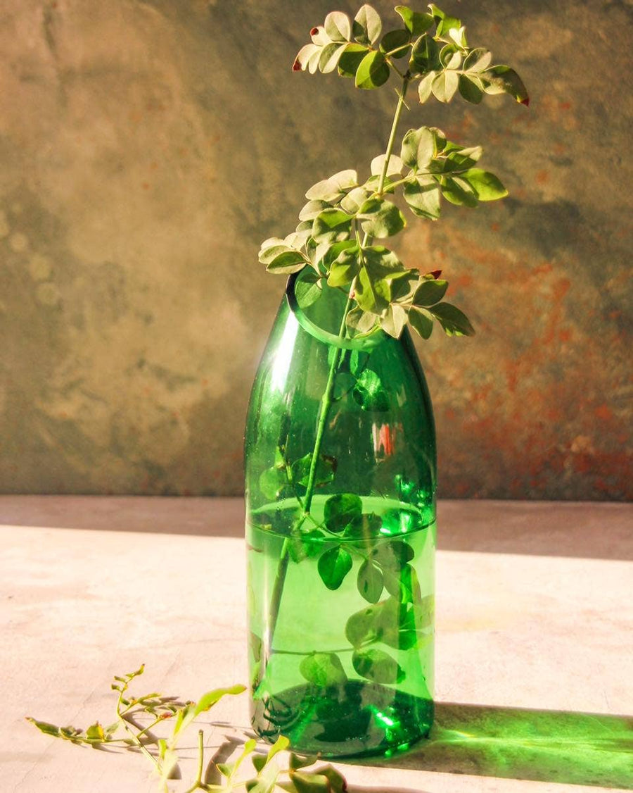 Jug/Vase Plain Eco - Upcycled Hand-Crafted: Olive