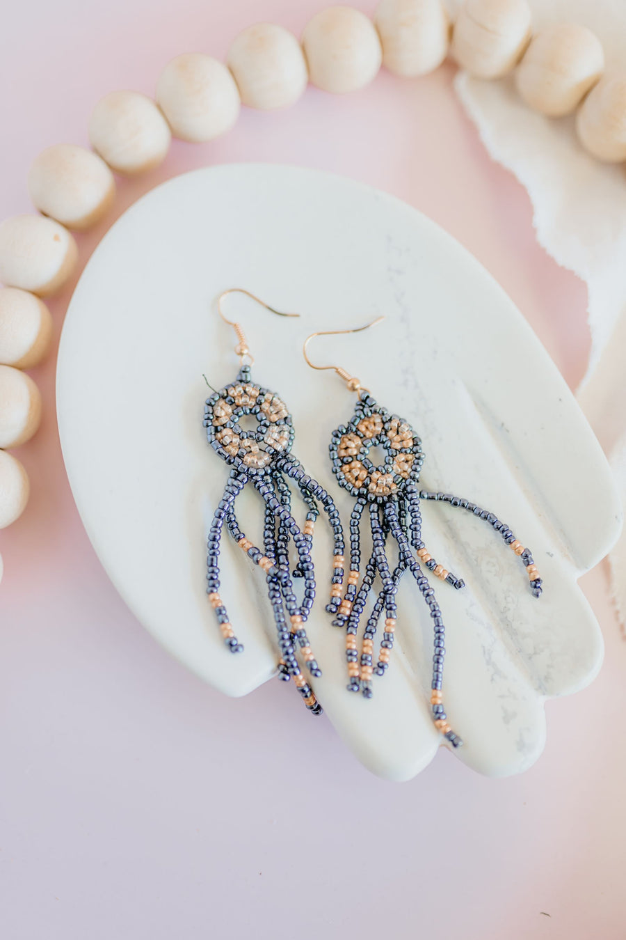 Flower Beaded Earrings