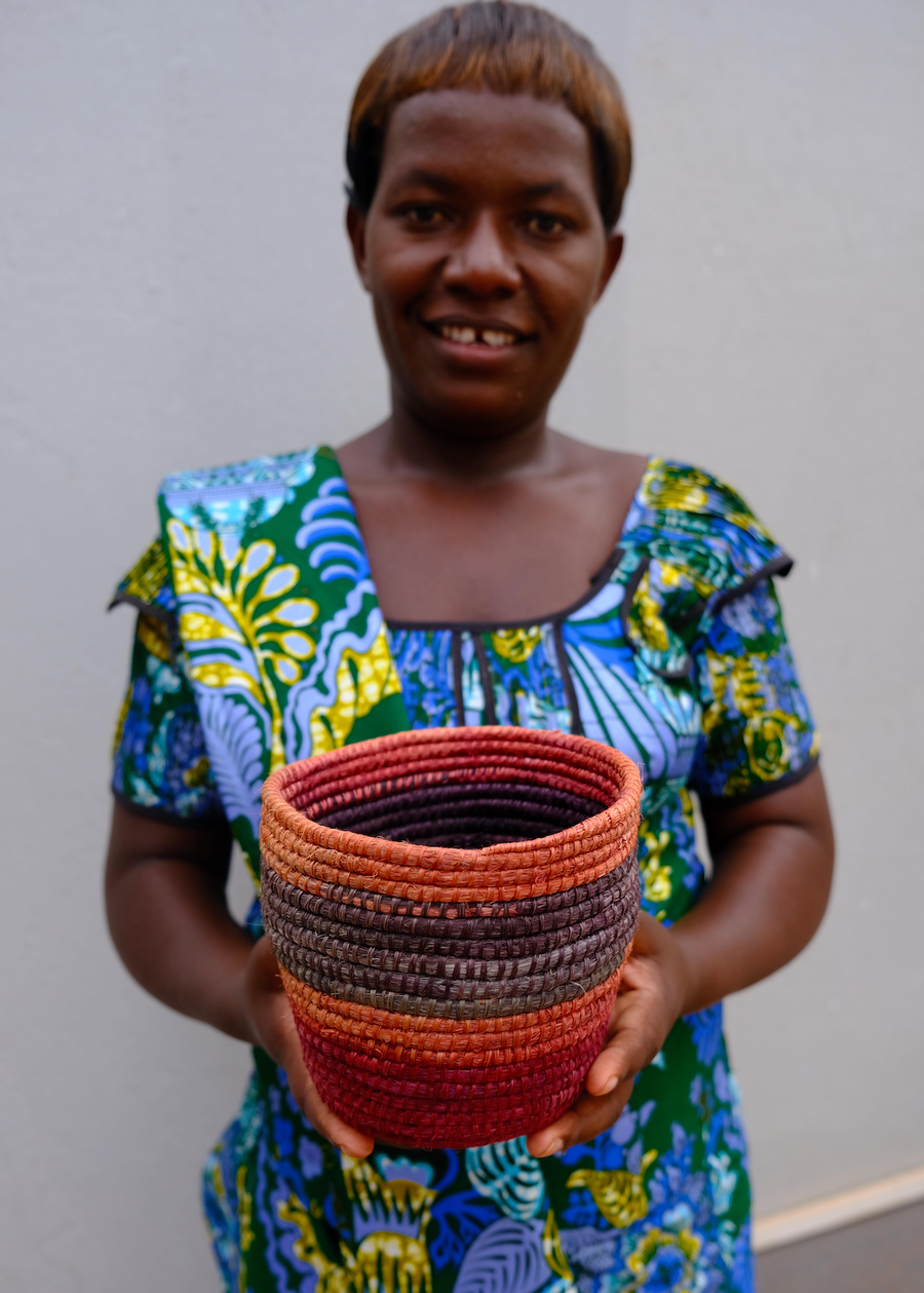Rustic Colors Planter Woven Basket - Natural - Fair Trade
