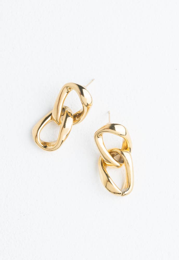 Linked Together Earrings in Gold