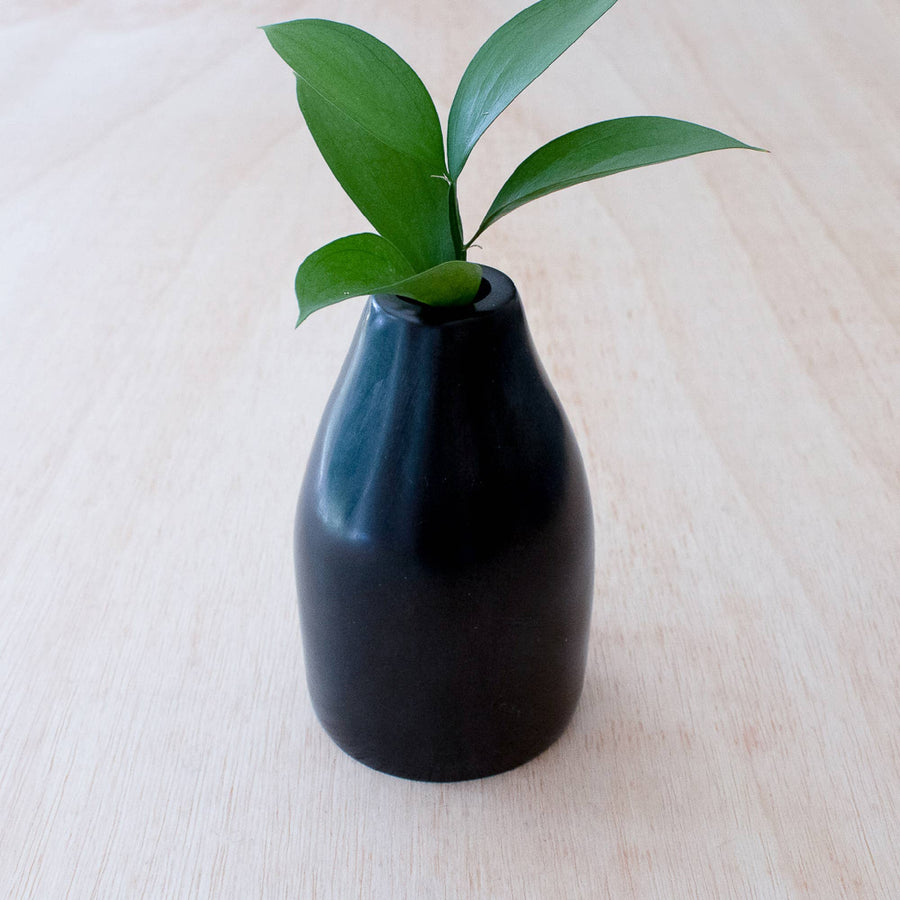 Black Tall Stone Vase
