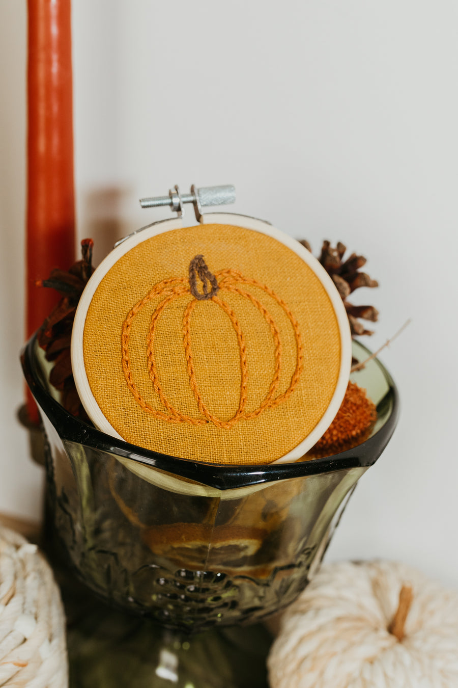 Pumpkin Embroidery Hoops