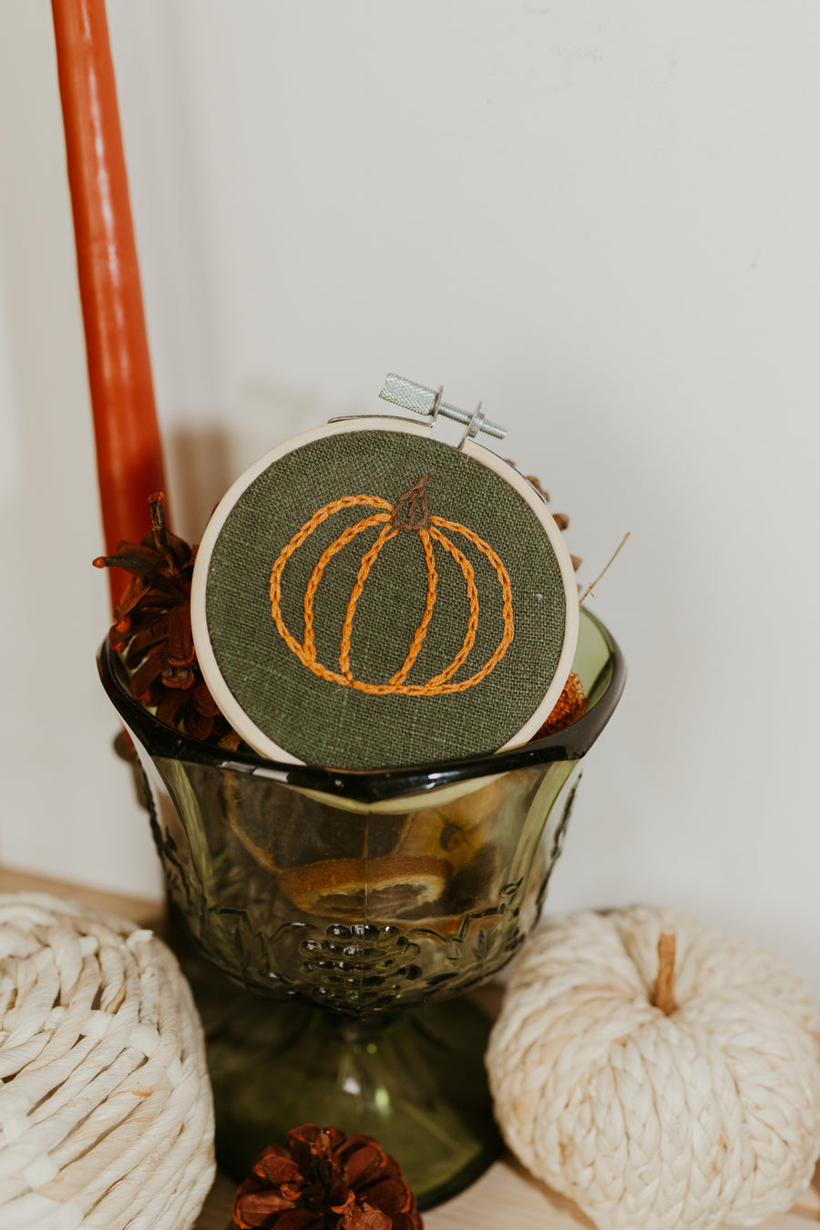Pumpkin Embroidery Hoops