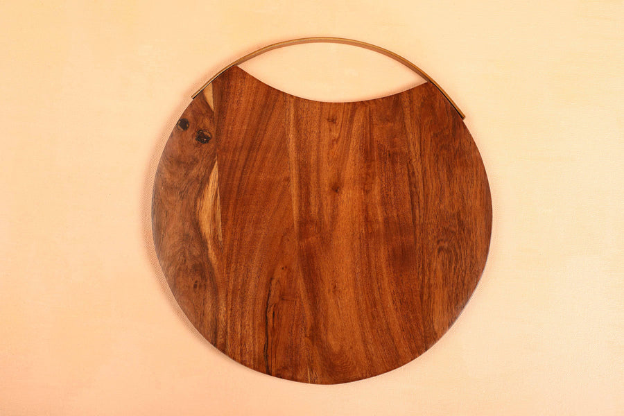 Handmade Acacia Wood Round Cheese Board