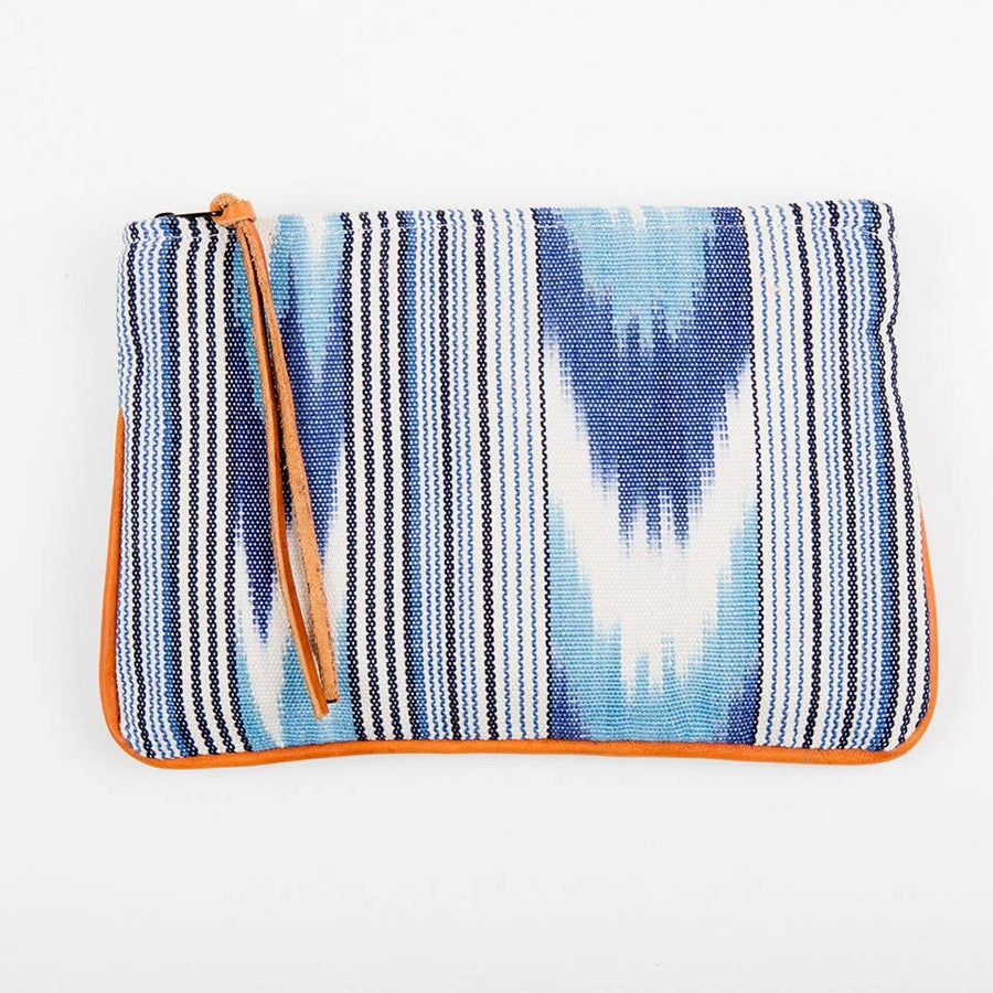Handwoven Cosmetic With Leather Purse